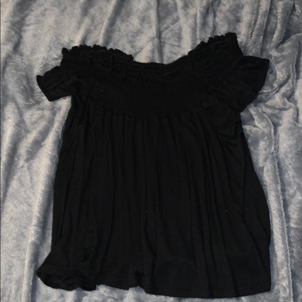 Off the Shoulder Black Shirt